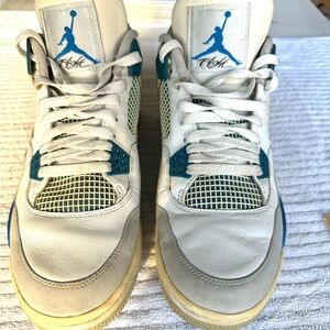 White and Teal Sneakers